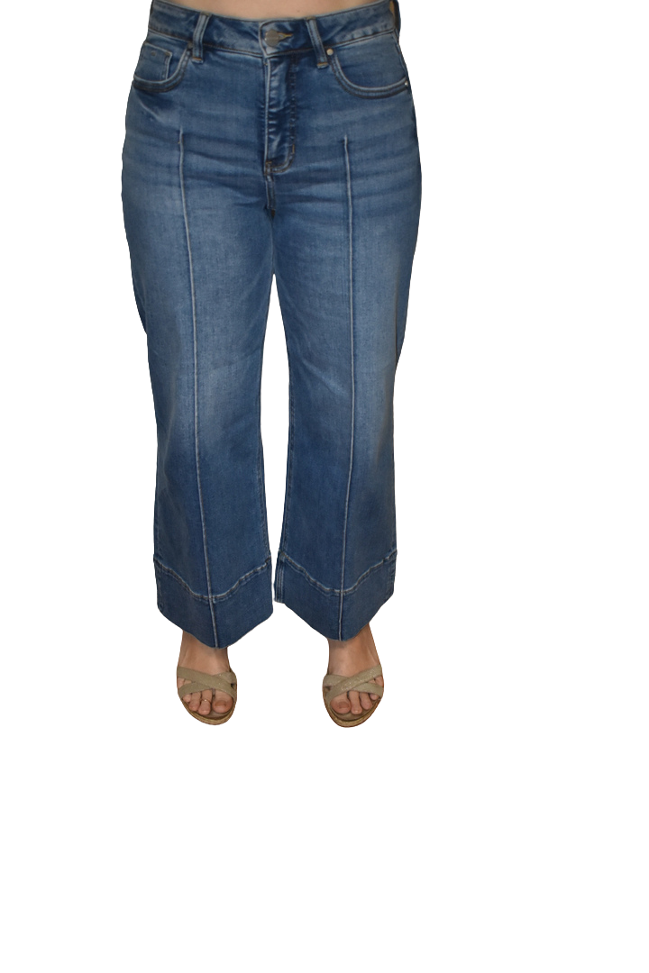 Risen Mid Rise Crop Wide Leg Jean