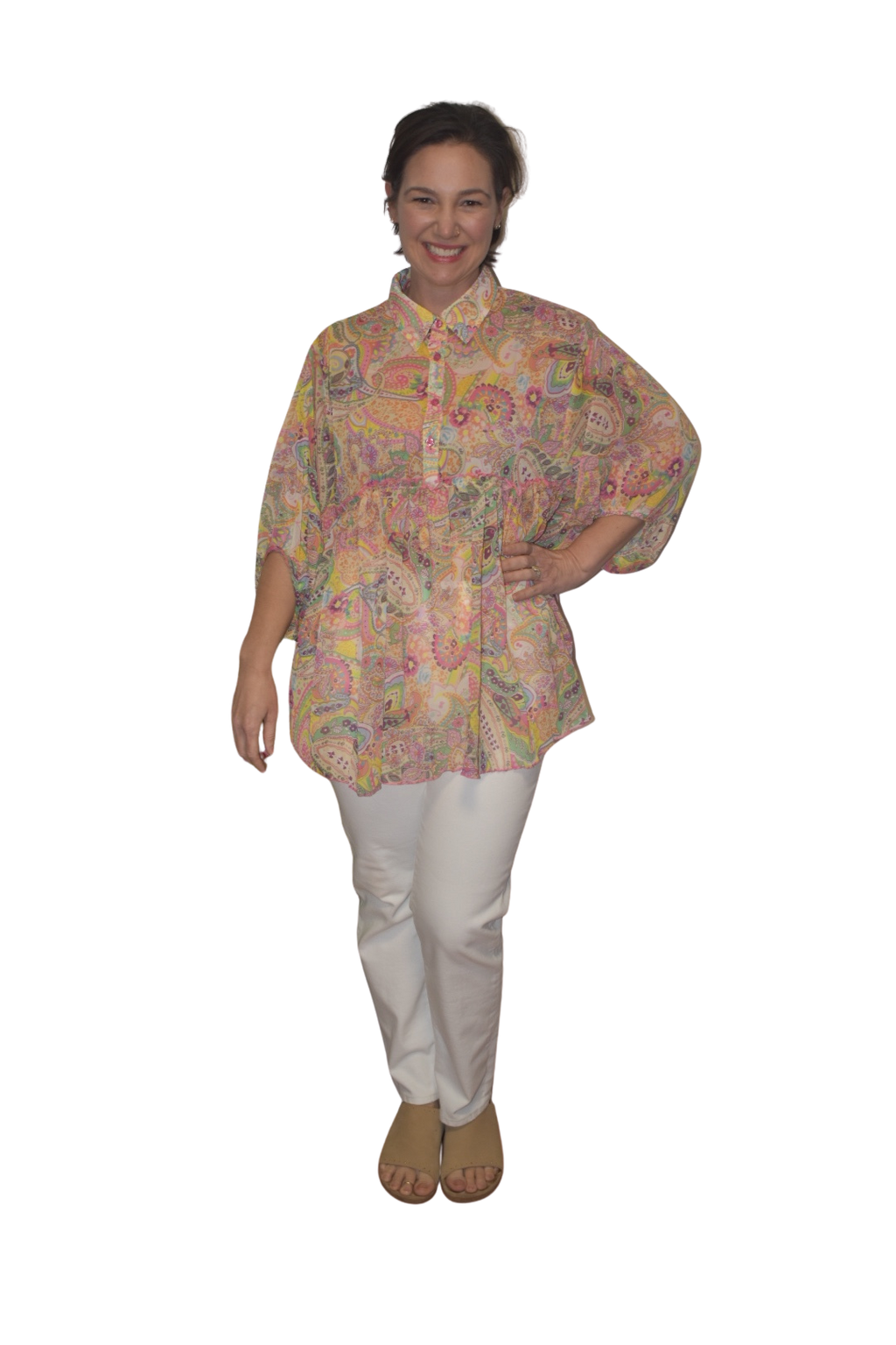 Paisley Print Collard Tunic