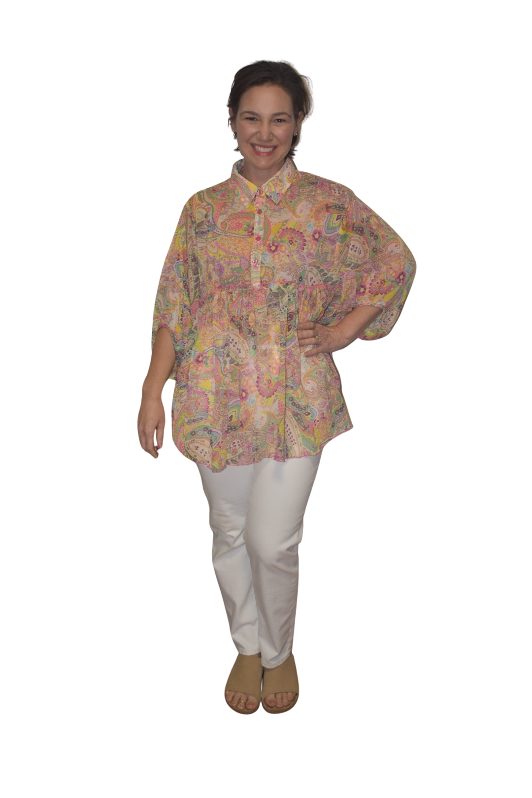 Paisley Print Collard Tunic