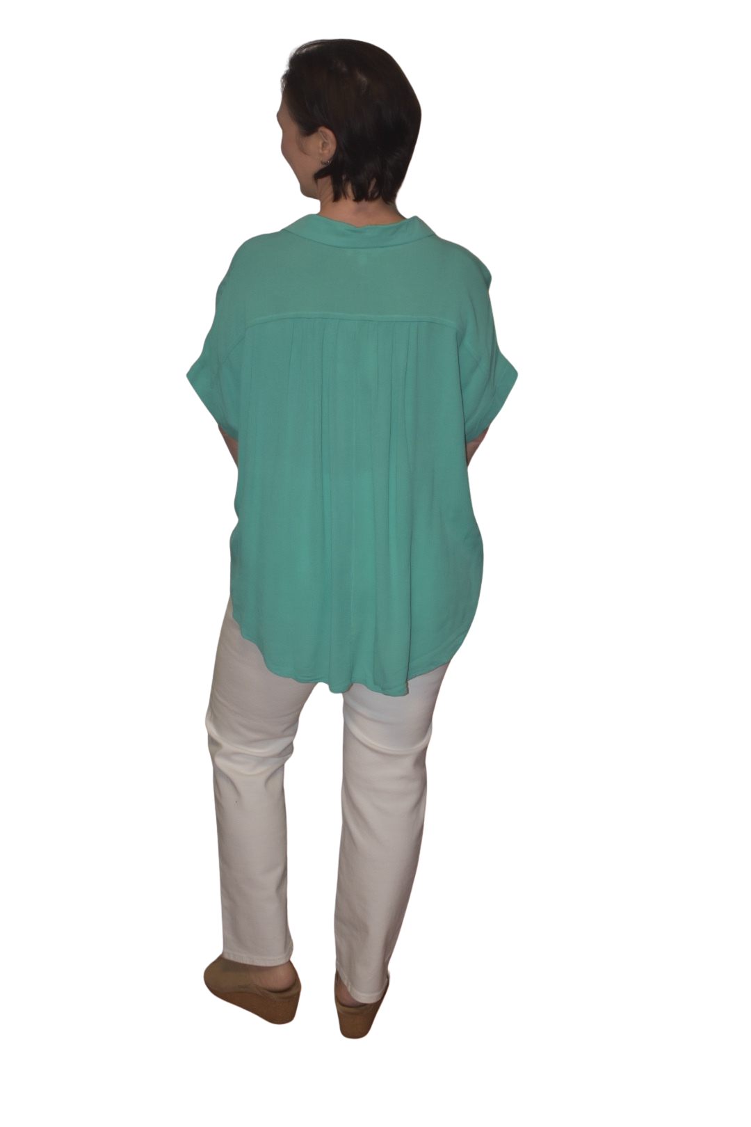 Floral Embroidered Button Down Blouse