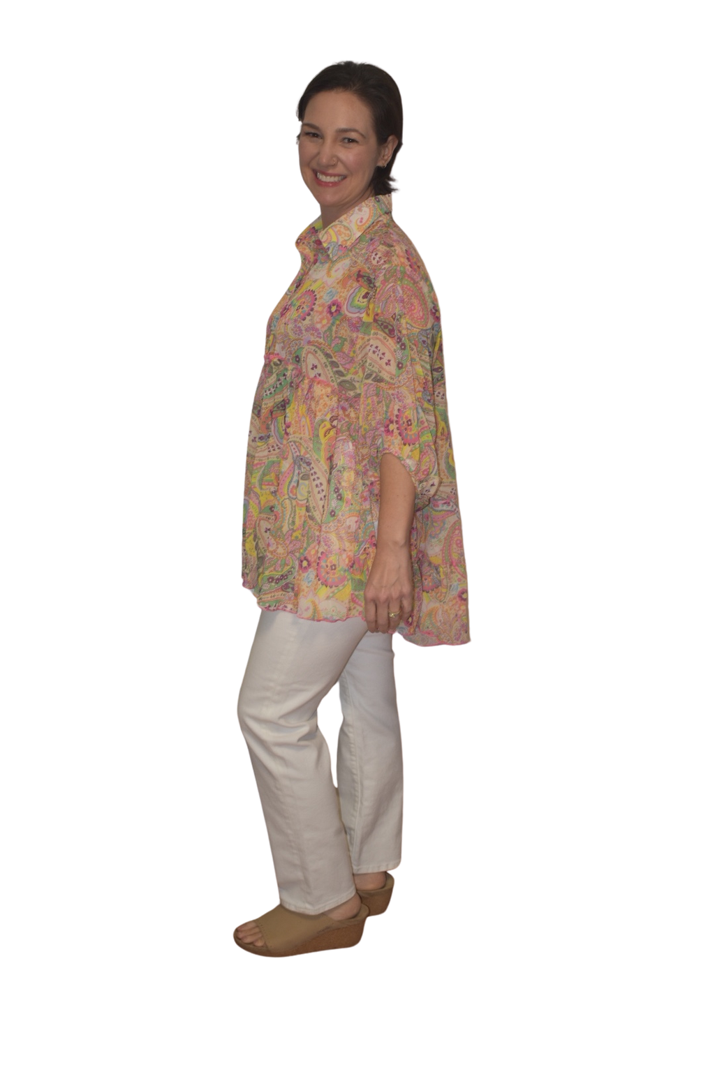 Paisley Print Collard Tunic