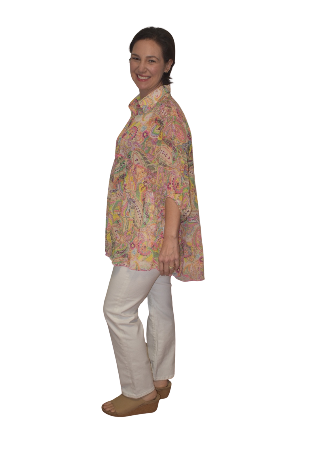 Paisley Print Collard Tunic