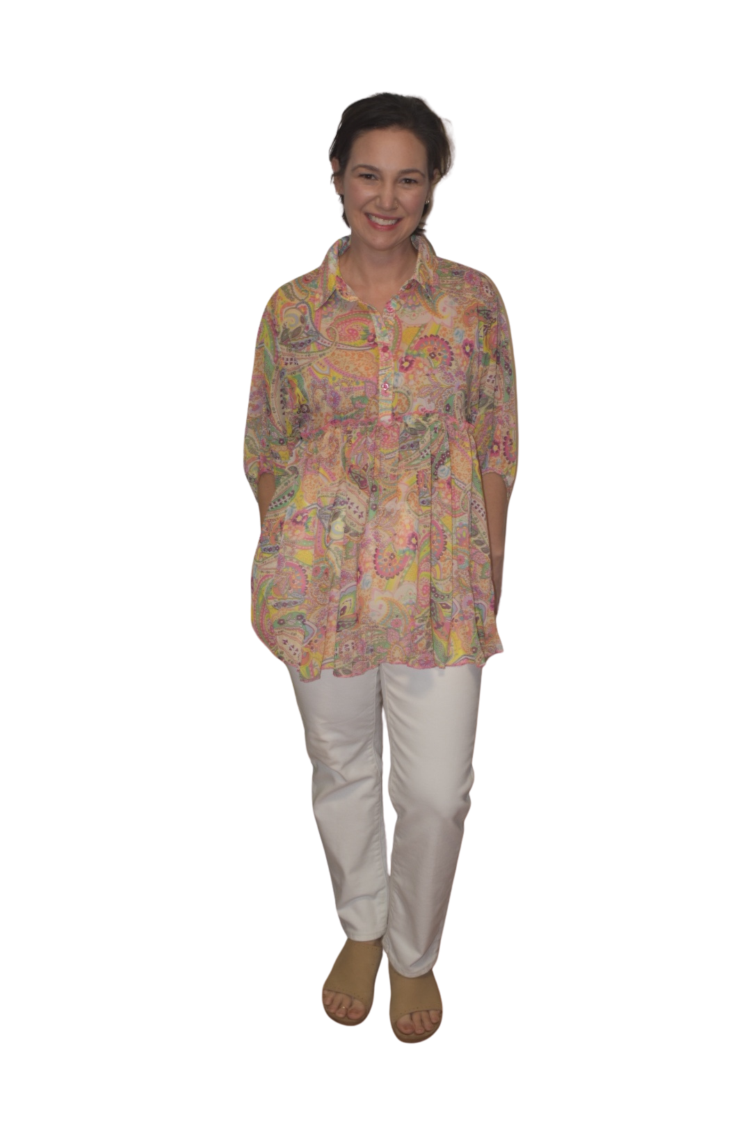 Paisley Print Collard Tunic