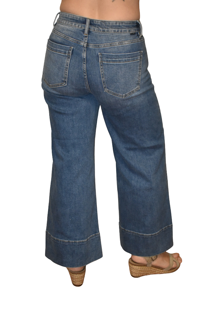 Risen Mid Rise Crop Wide Leg Jean