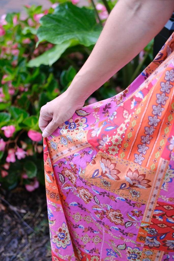 Patchwork Floral Maxi Dress