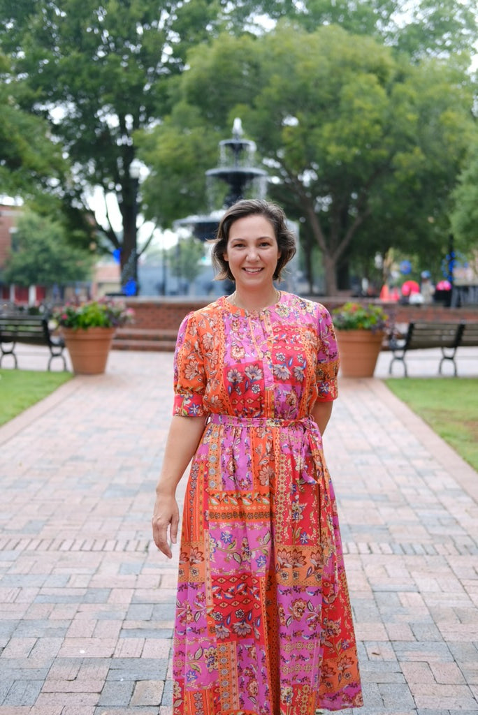 Patchwork Floral Maxi Dress