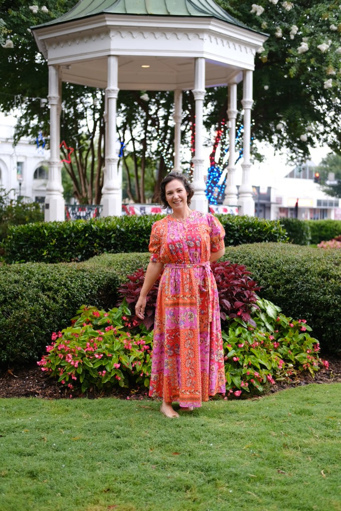 Patchwork Floral Maxi Dress
