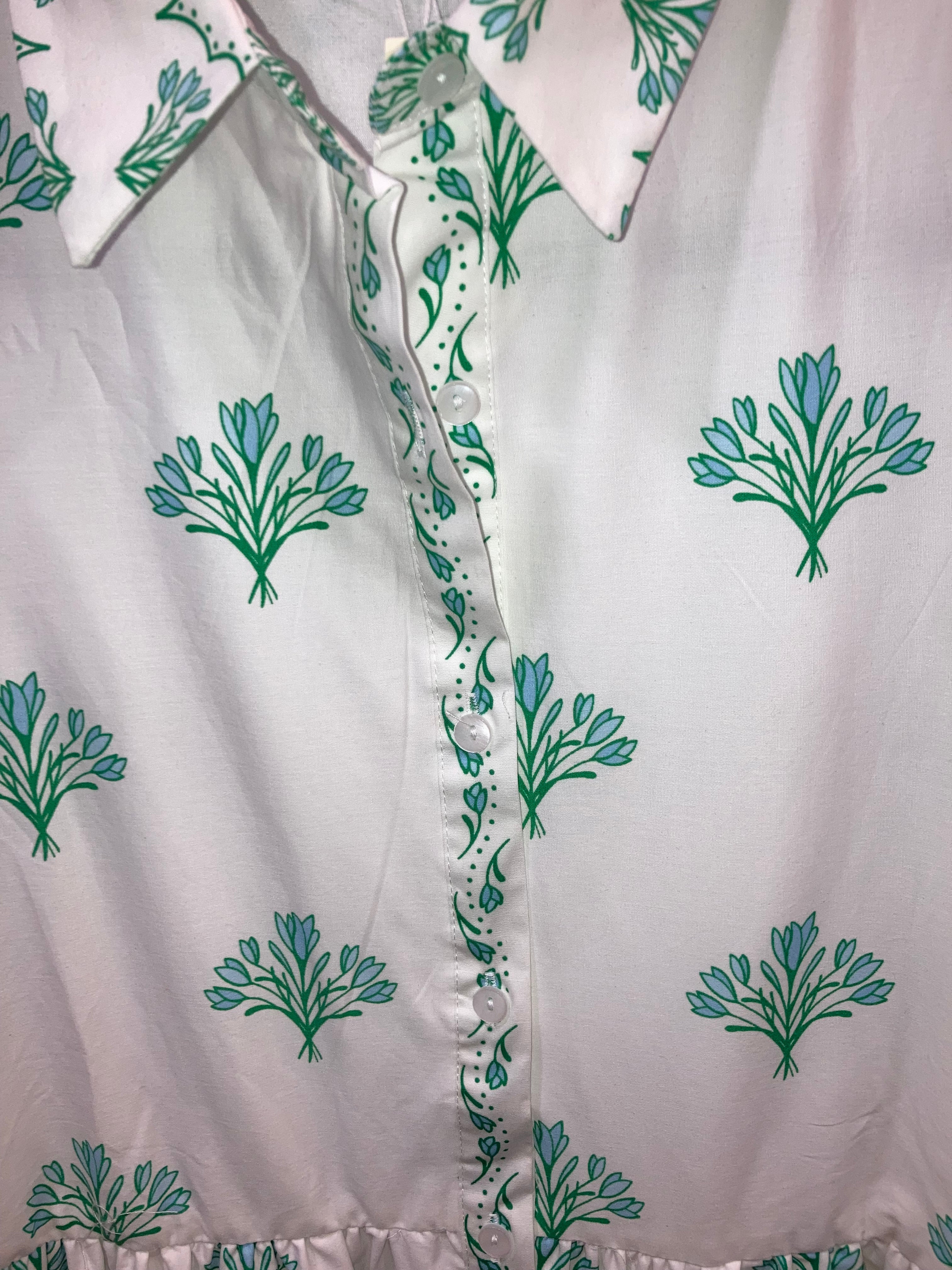 Floral Short Sleeve Tiered Midi Dress