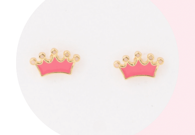 Princess Crown Stud Earrings