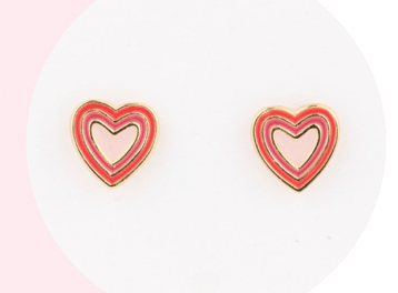Girl's Heart Stud Earrings
