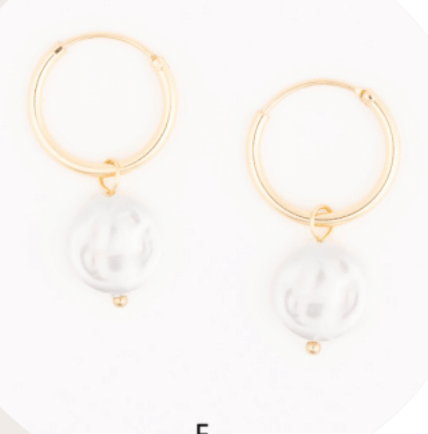 Janelle Pearl Drop Hoop Earring