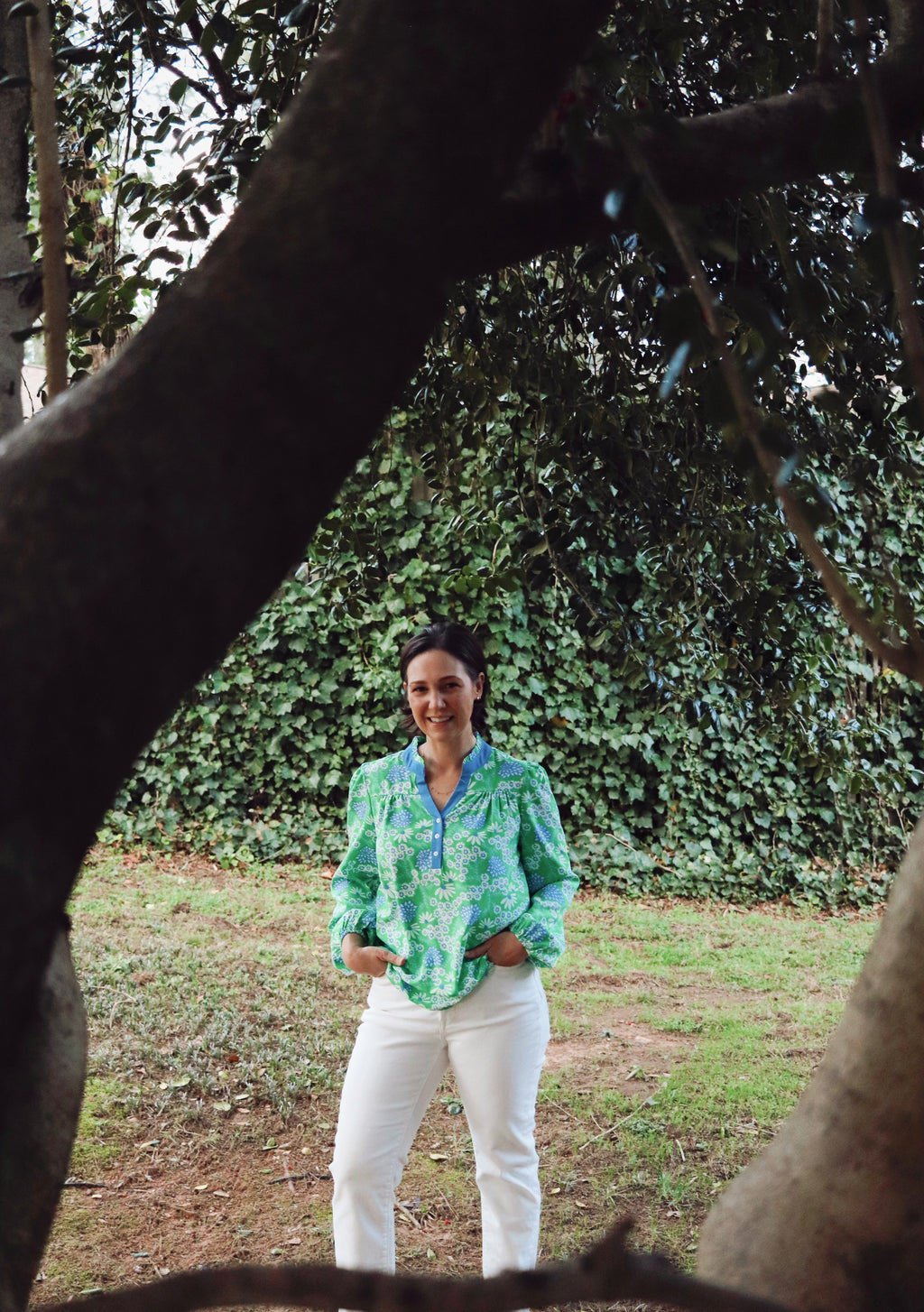 Gianna Long Sleeve Floral Peasant Top
