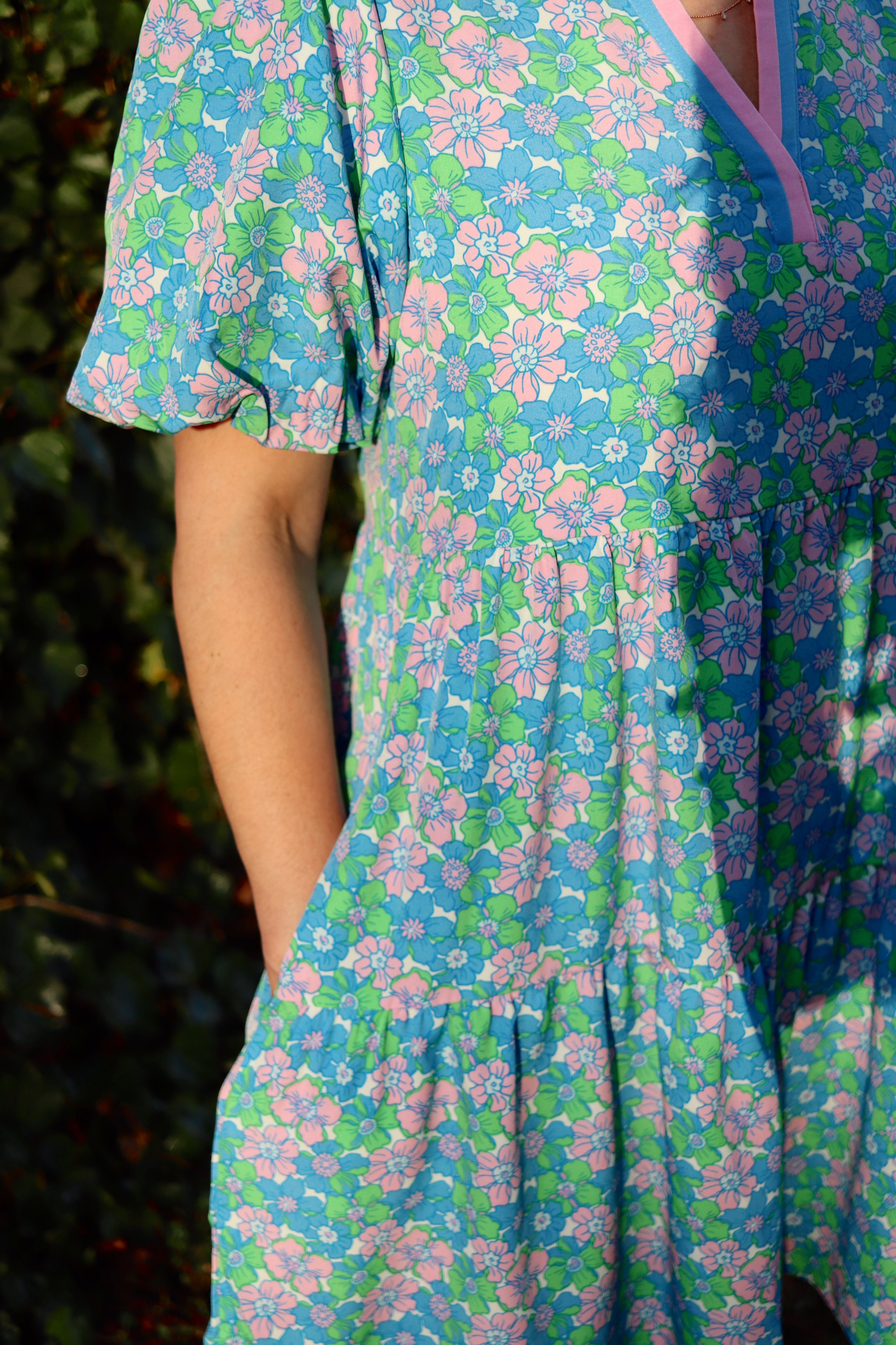 Kinsley Babydoll Vintage Posies Mini Dress