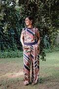 Mix Media Printed Pants