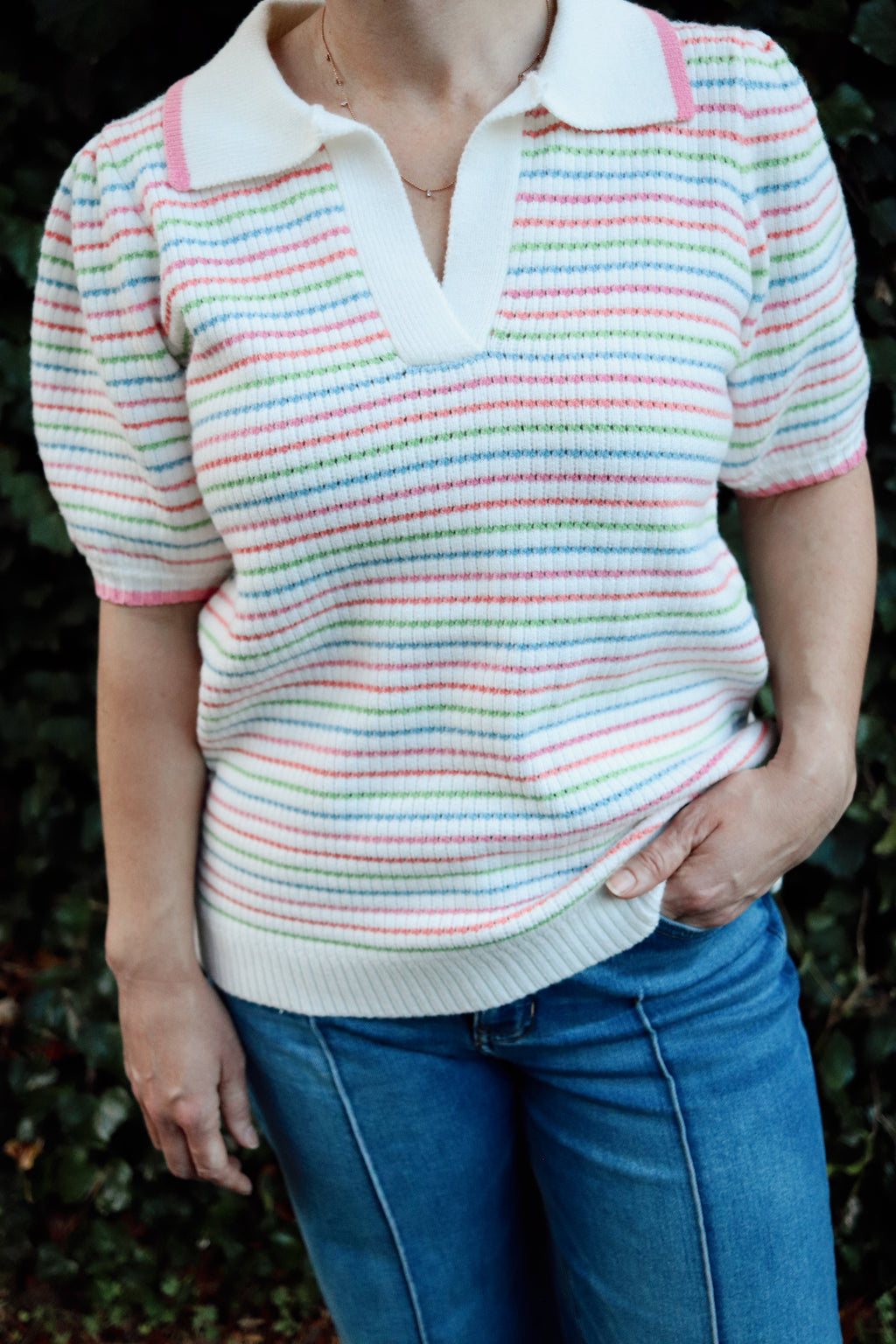 Emma Striped Puff Sleeve Sweater