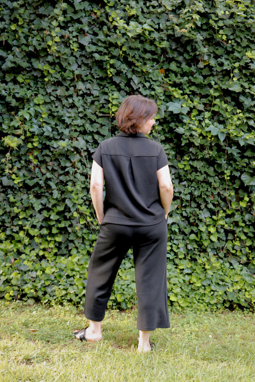 Black Cropped Lounge Pant