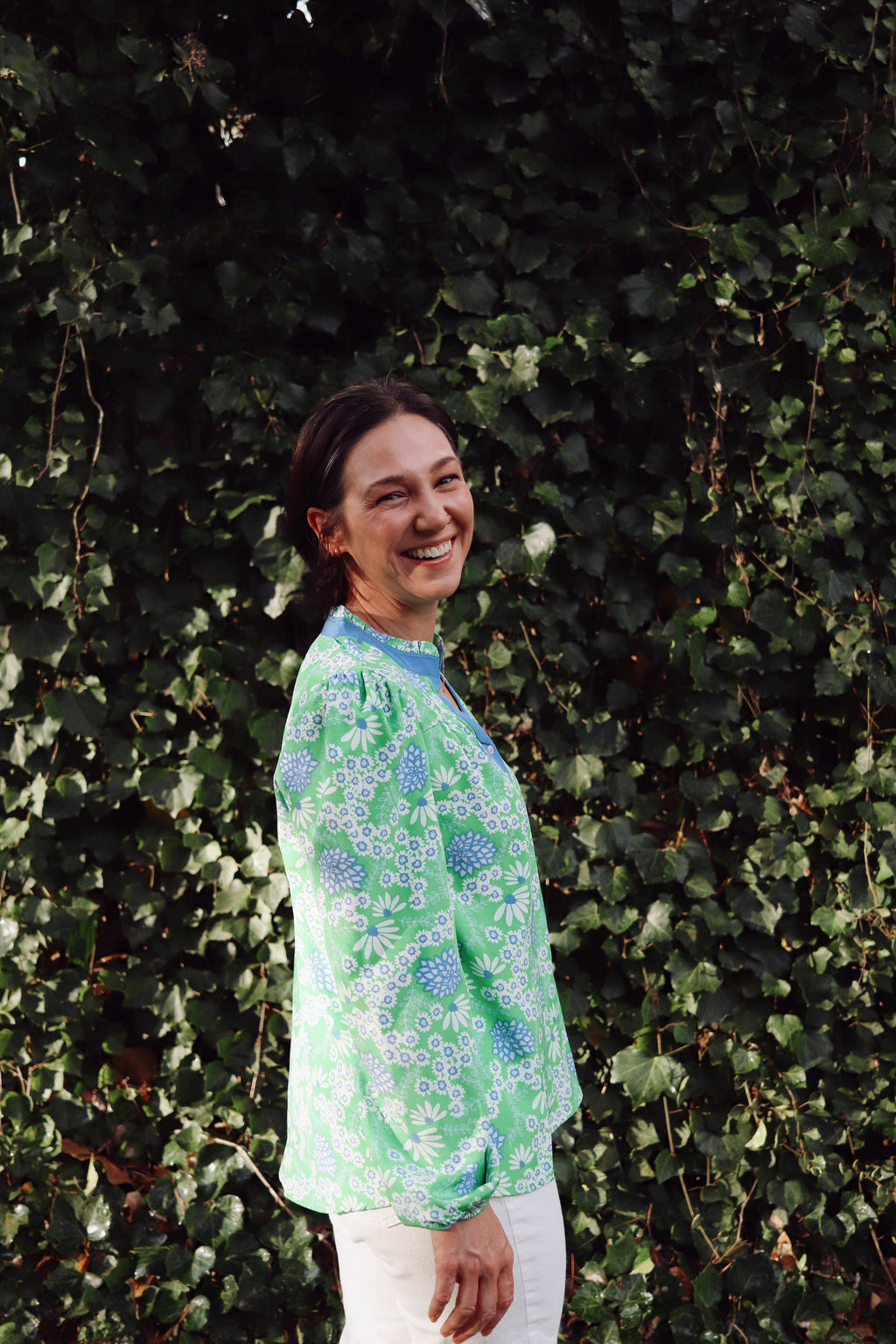 Gianna Long Sleeve Floral Peasant Top