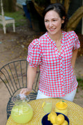 Red, White and Gingham Short Sleeve Top