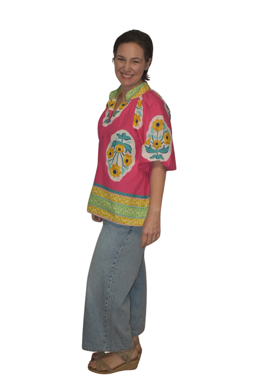 Boho Chic Floral Print Blouse