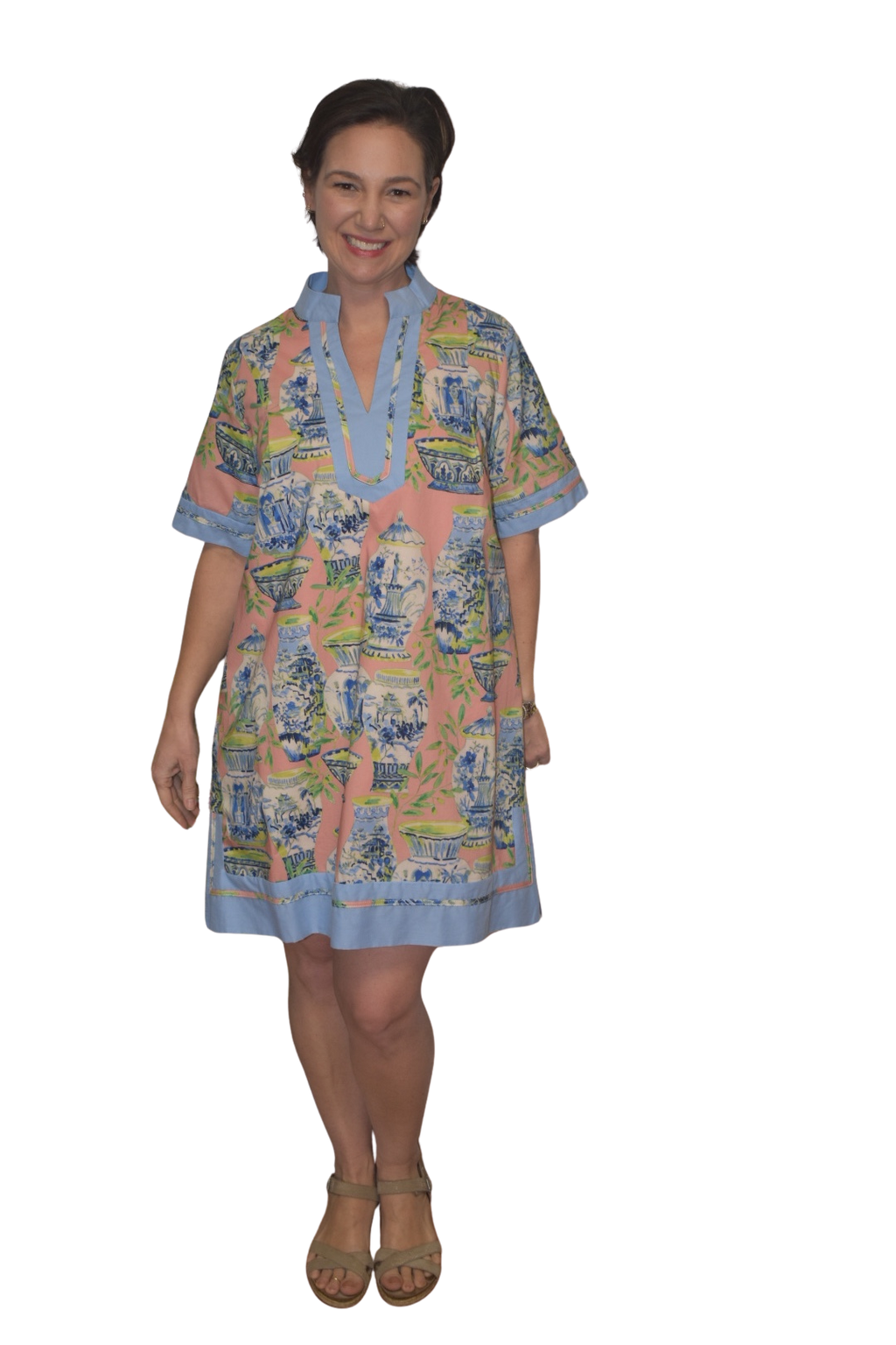 Abstract Print Shift Dress