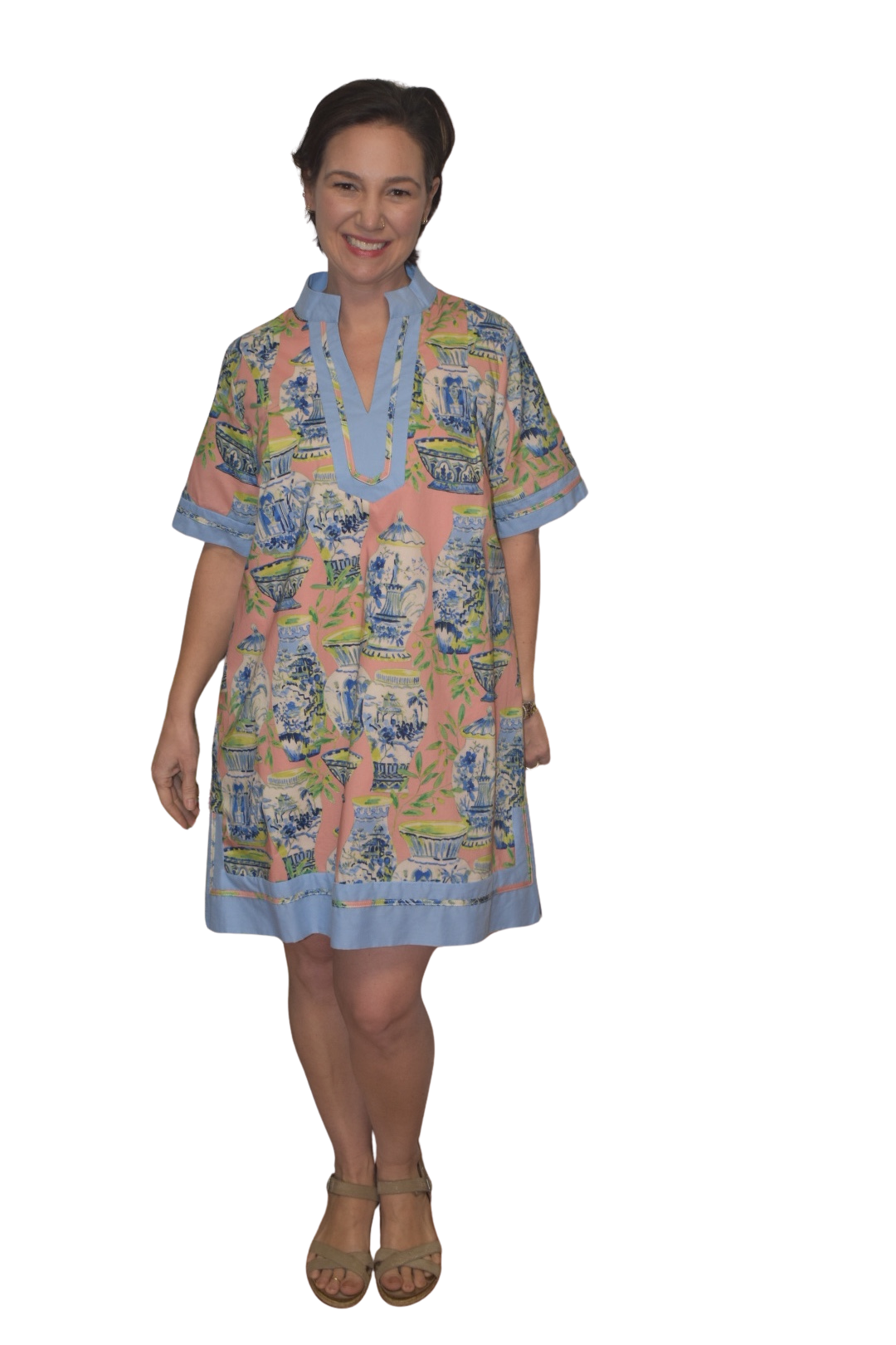 Abstract Print Shift Dress