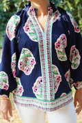 Boho Floral Print Tunic Top