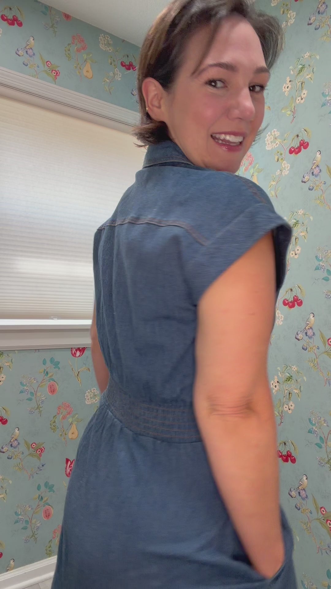 Front Zip Denim Dress