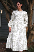 Riley Long Sleeve Eyelet Midi Dress